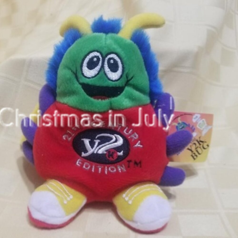 Vintage Advertising 21st Century Edition Y2K Bug Plush Bean Bag Stuffed Toy 6"